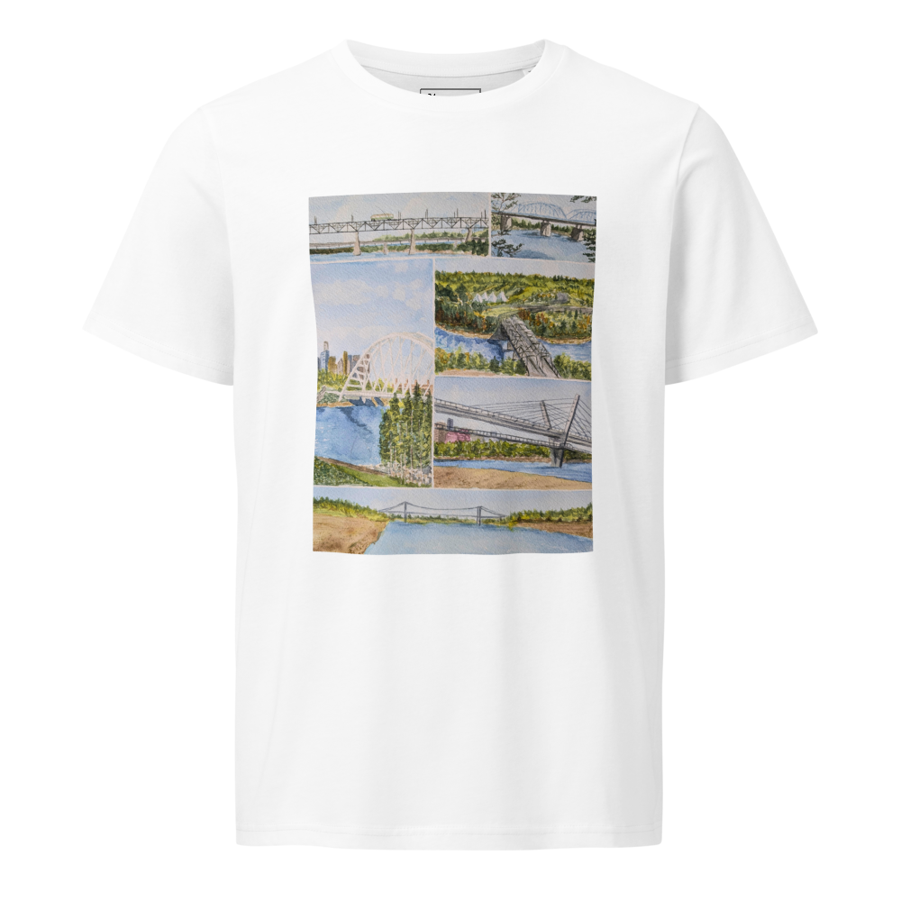 “Bridges of Edmonton” – Organic Unisex Cotton T-Shirt